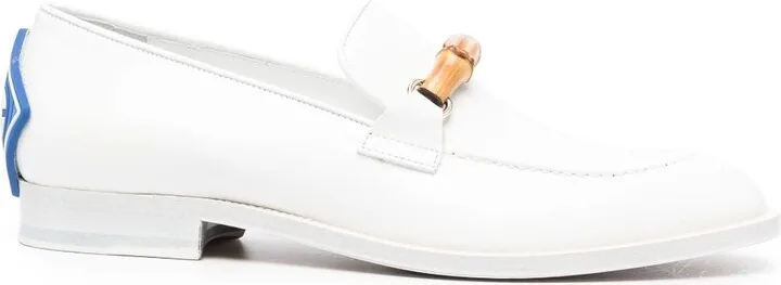 Bamboo-Detail Leather Loafers
