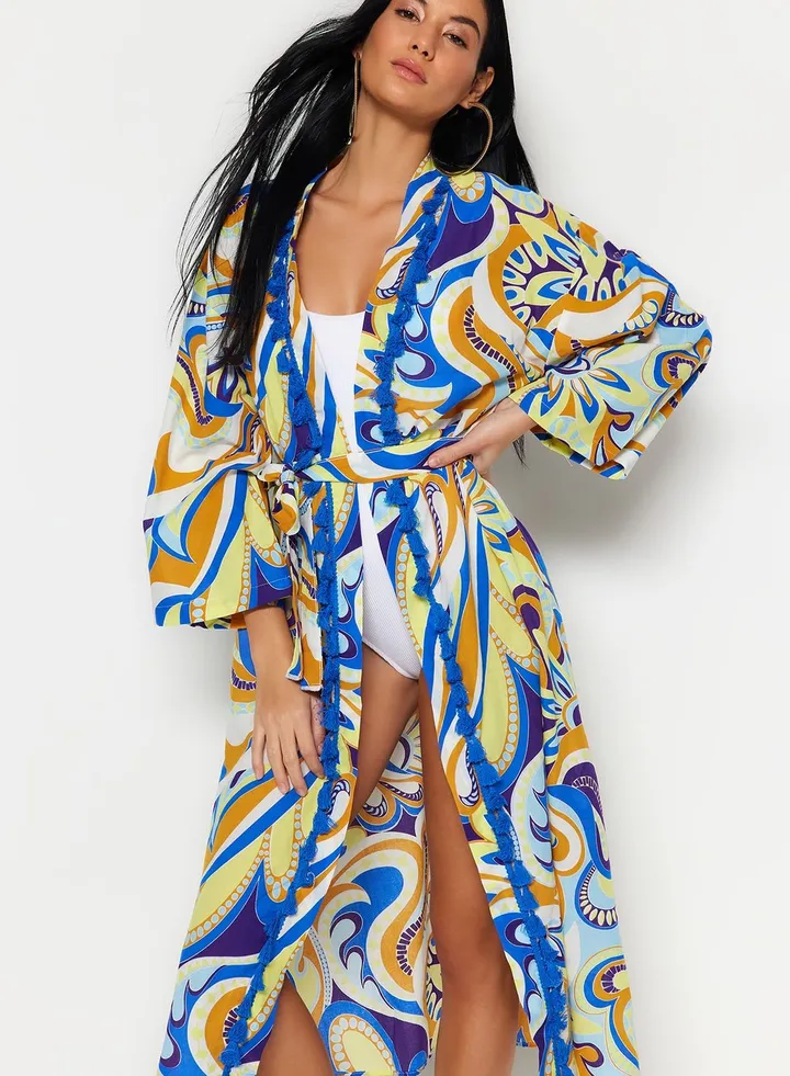 Belted Printed Kimono
