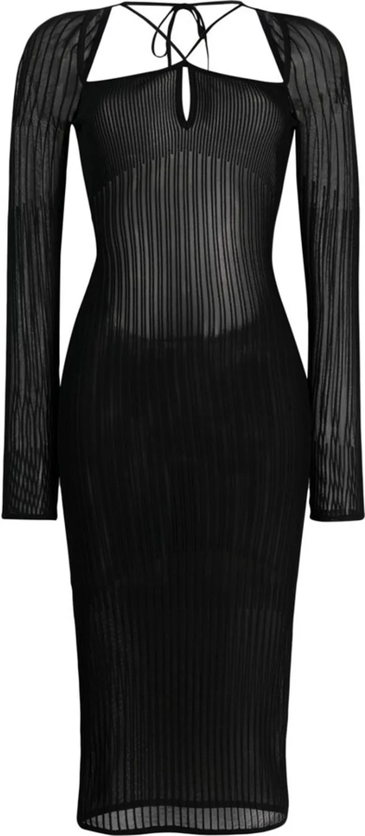 Long-Sleeve Open-Back Dress