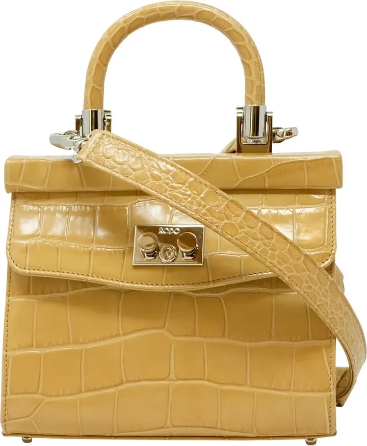 Rodo Sahara Croco Leather Paris Handbag