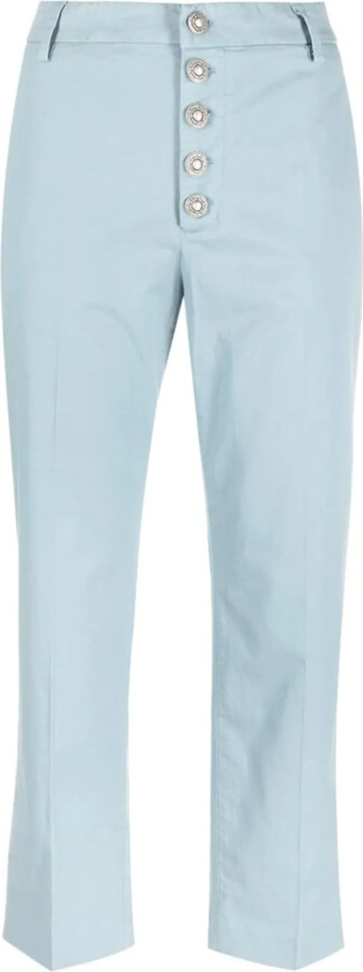 Straight-Leg Cropped Trousers