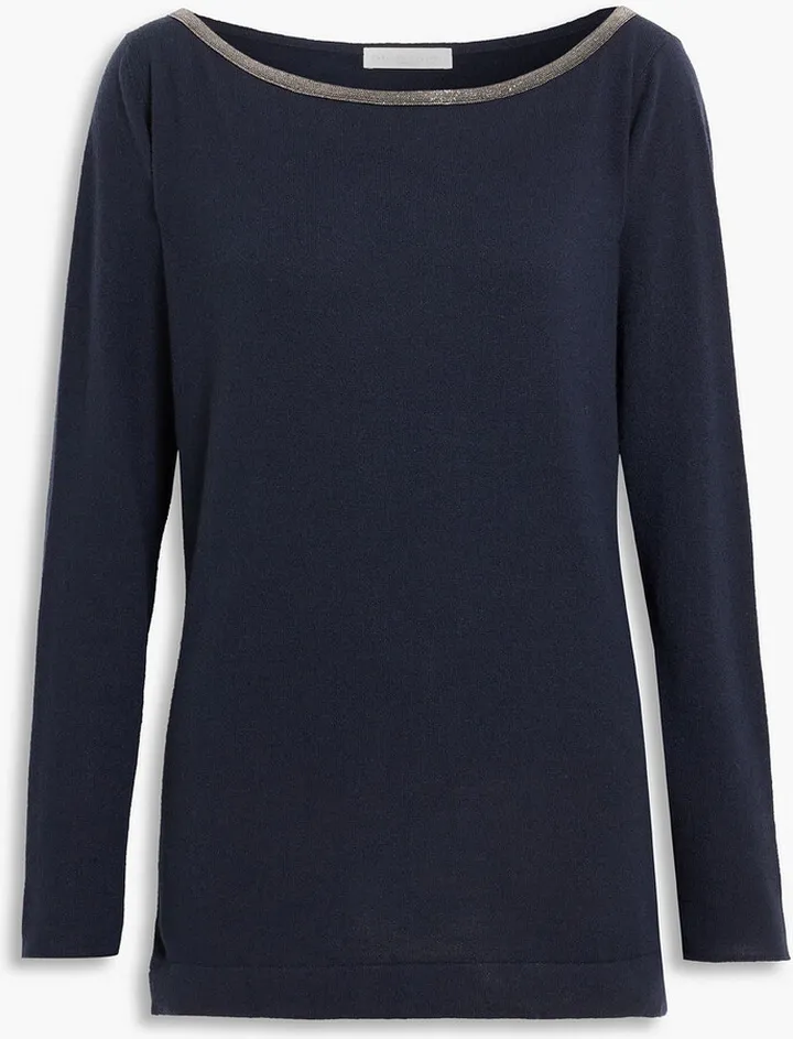 Bead-embellished cashmere sweater