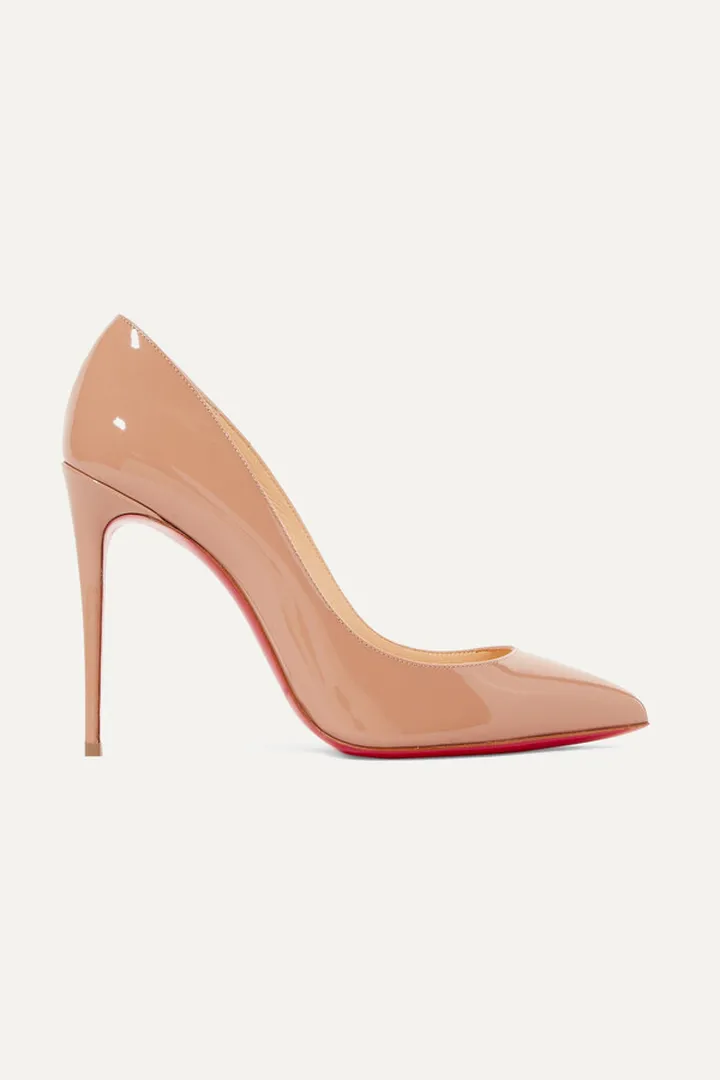 Christian Louboutin - Pigalle Follies 100 Patent-leather Pumps - Neutrals