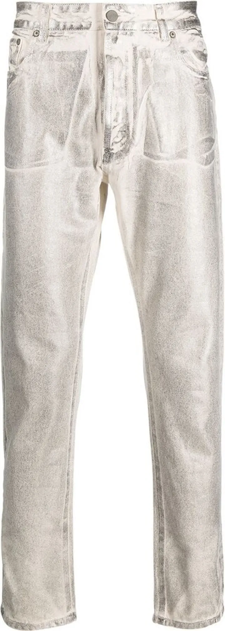 Metallic Straight-Leg Trousers