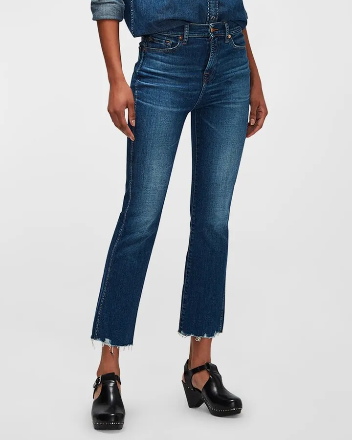 High Waist Slim Kick Jeans