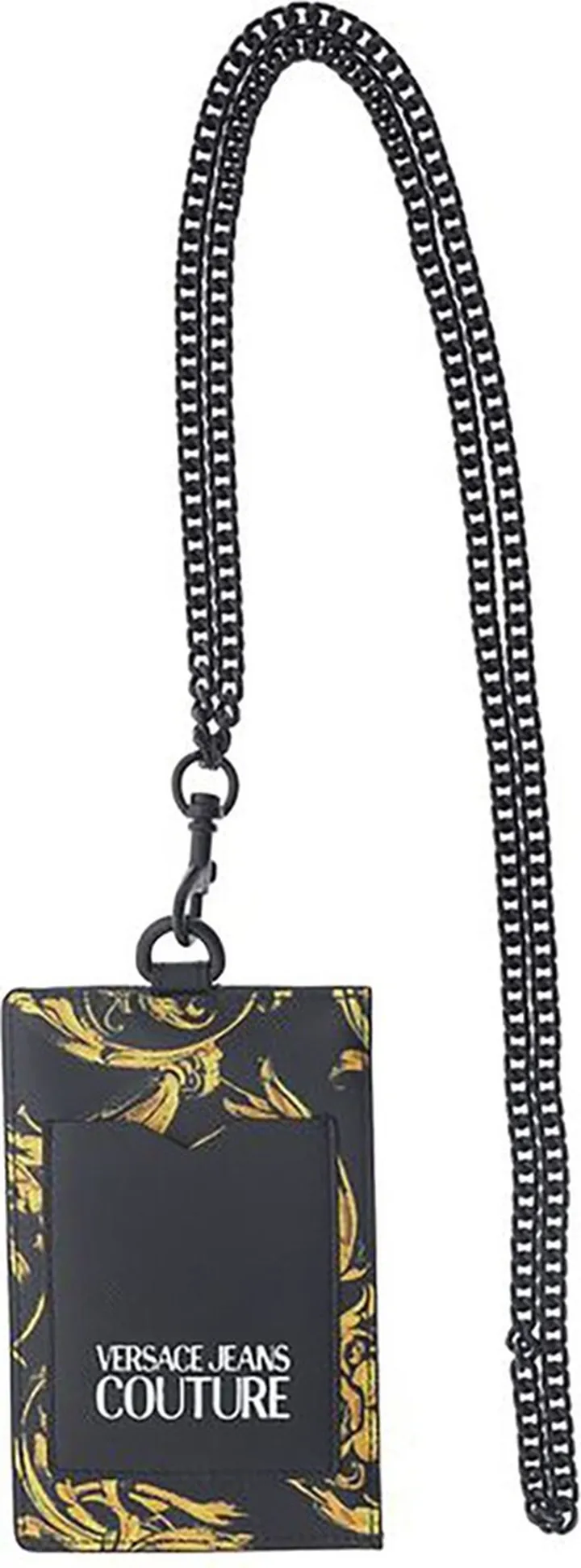 Versace Jeans Couture Leatherette Keyring With Gold-tone Logo