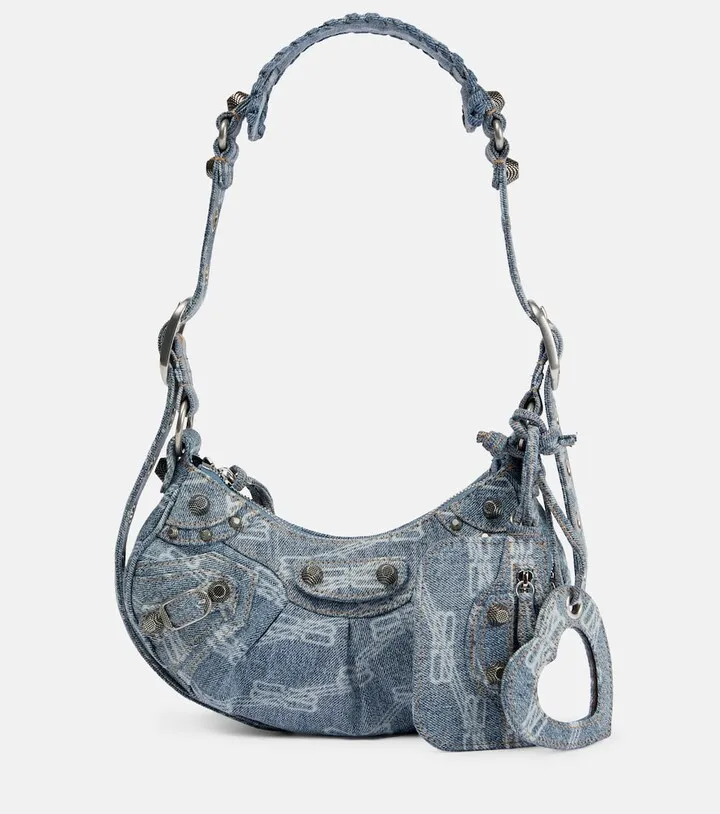 Le Cagole XS denim shoulder bag