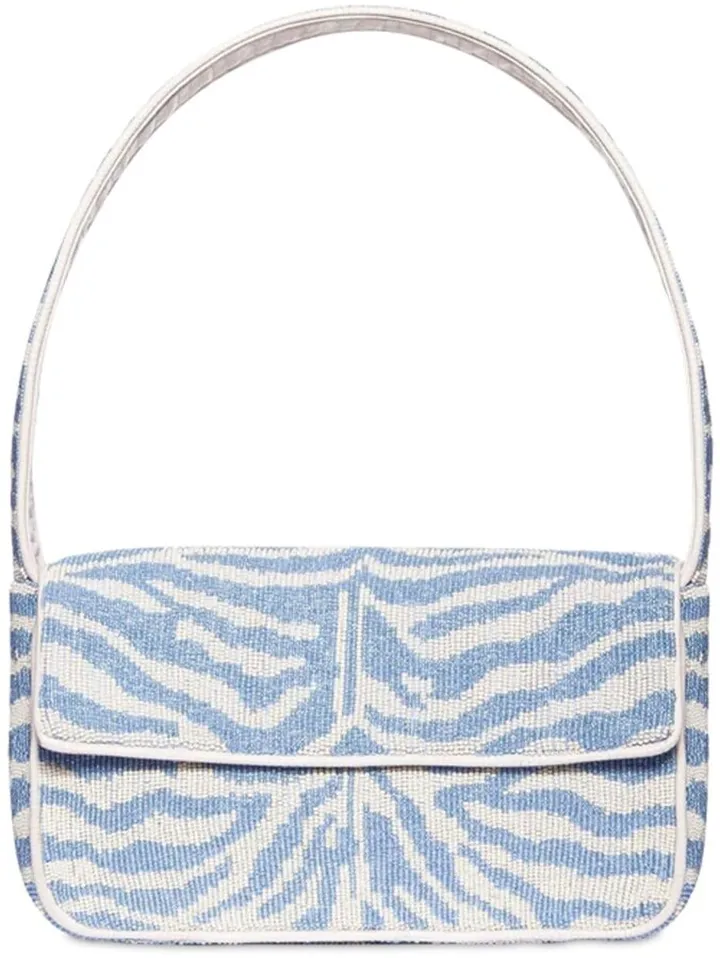 Tommy zebra beaded shoulder bag