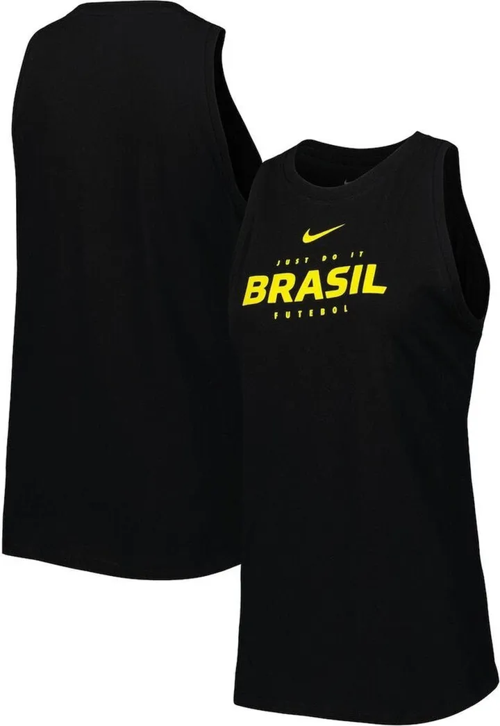 Women's Nike Black Brazil National Team Lockup Tomboy Performance Tank Top
