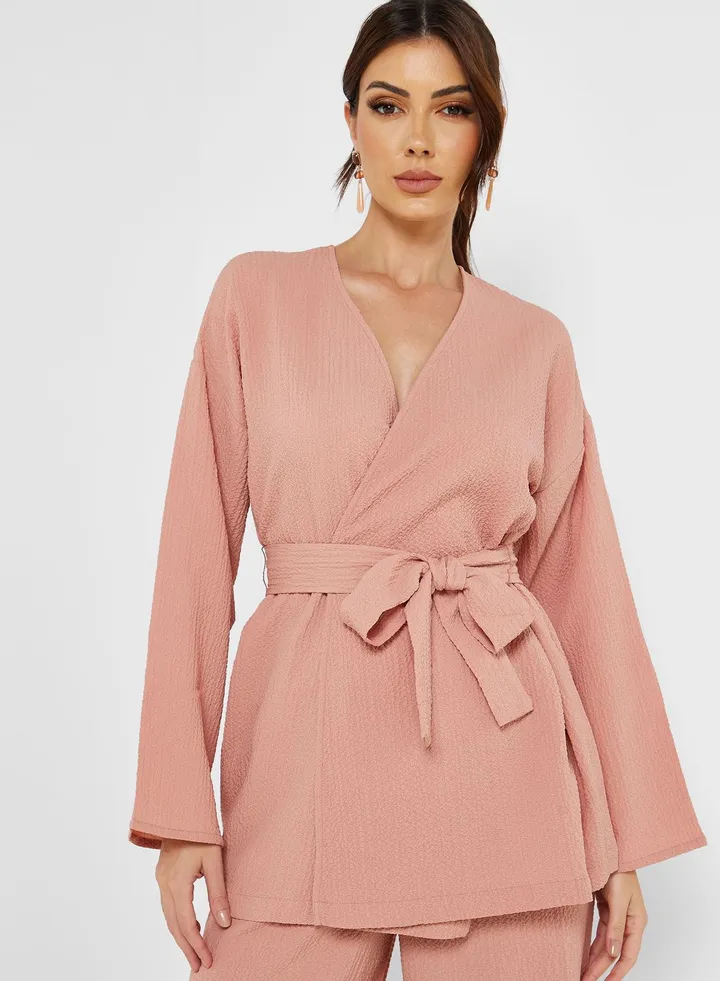 Tie Detail Kimono