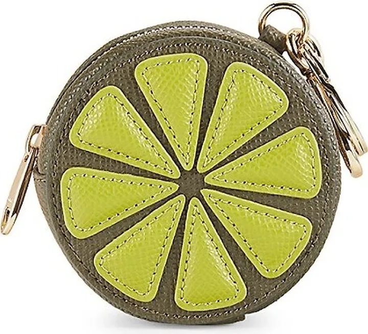 Round Leather Pouch Keychain