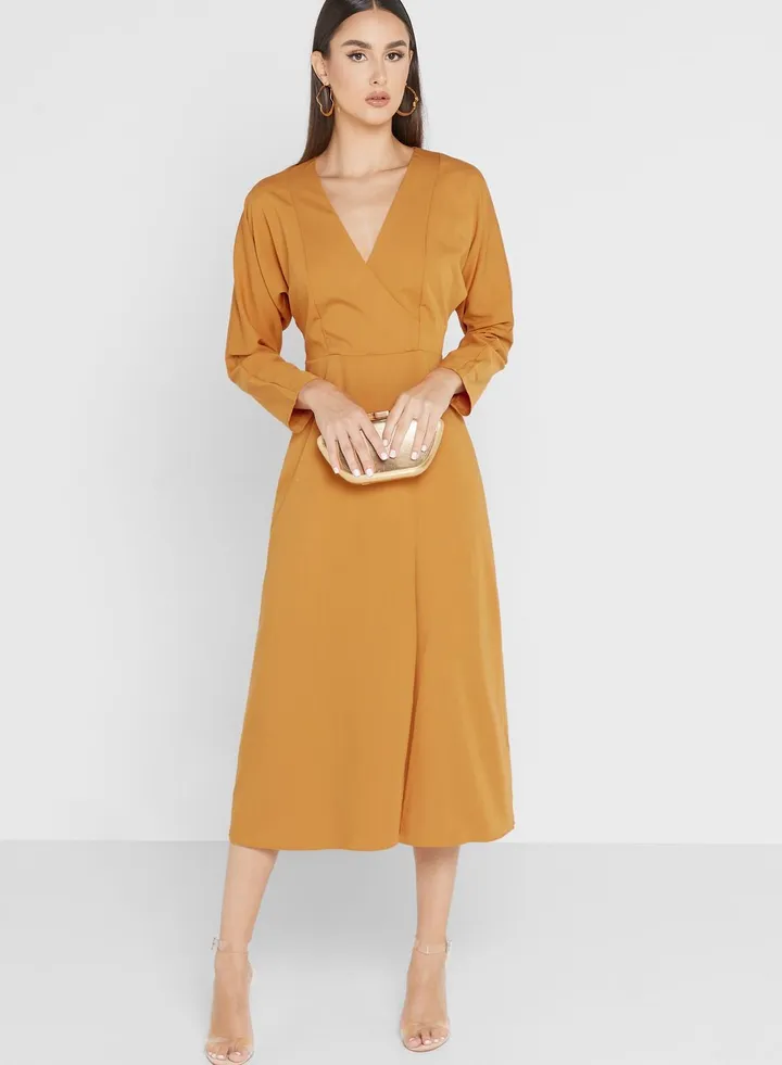 Longline Wrap Kimono Dress