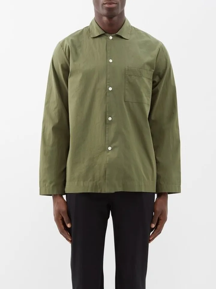 Patch-pocket Organic-cotton Pyjama Shirt