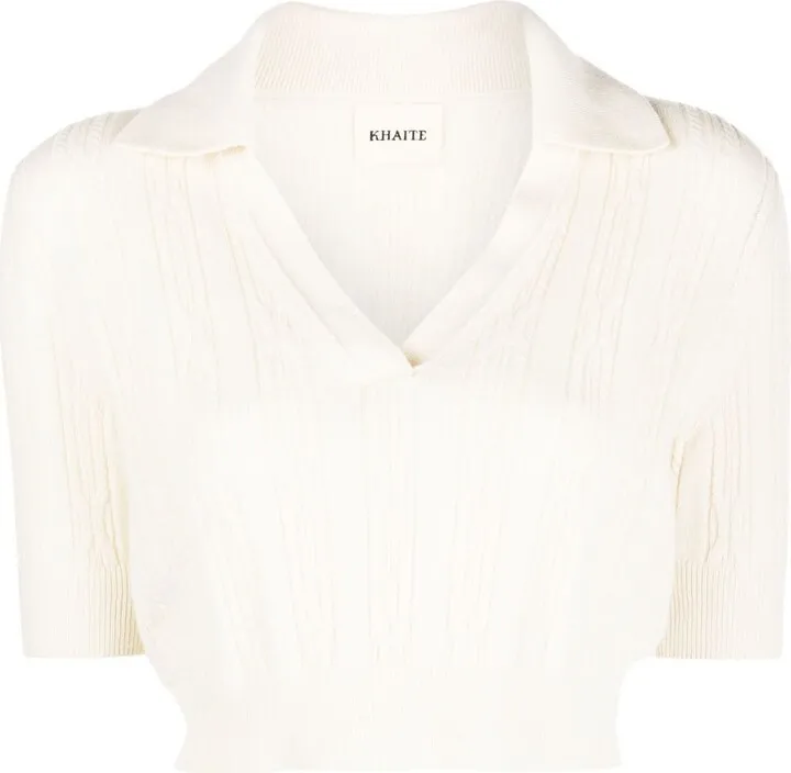 Lylith Cable-Knit Polo Shirt
