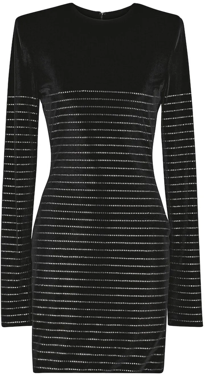 Embellished velvet minidress