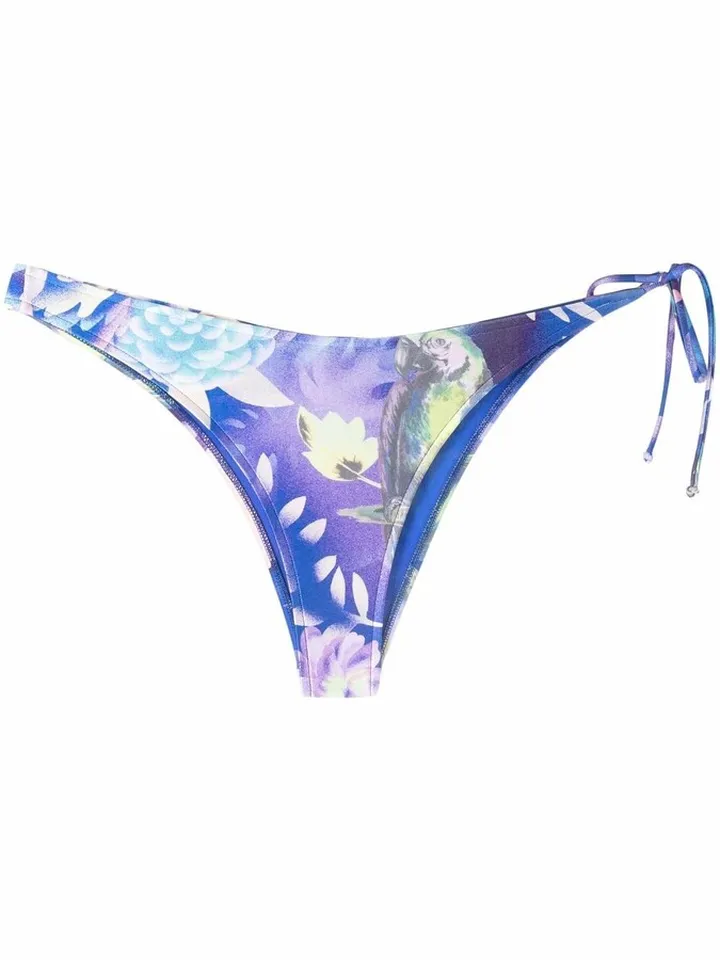 Tropical-Print Bikini Bottoms