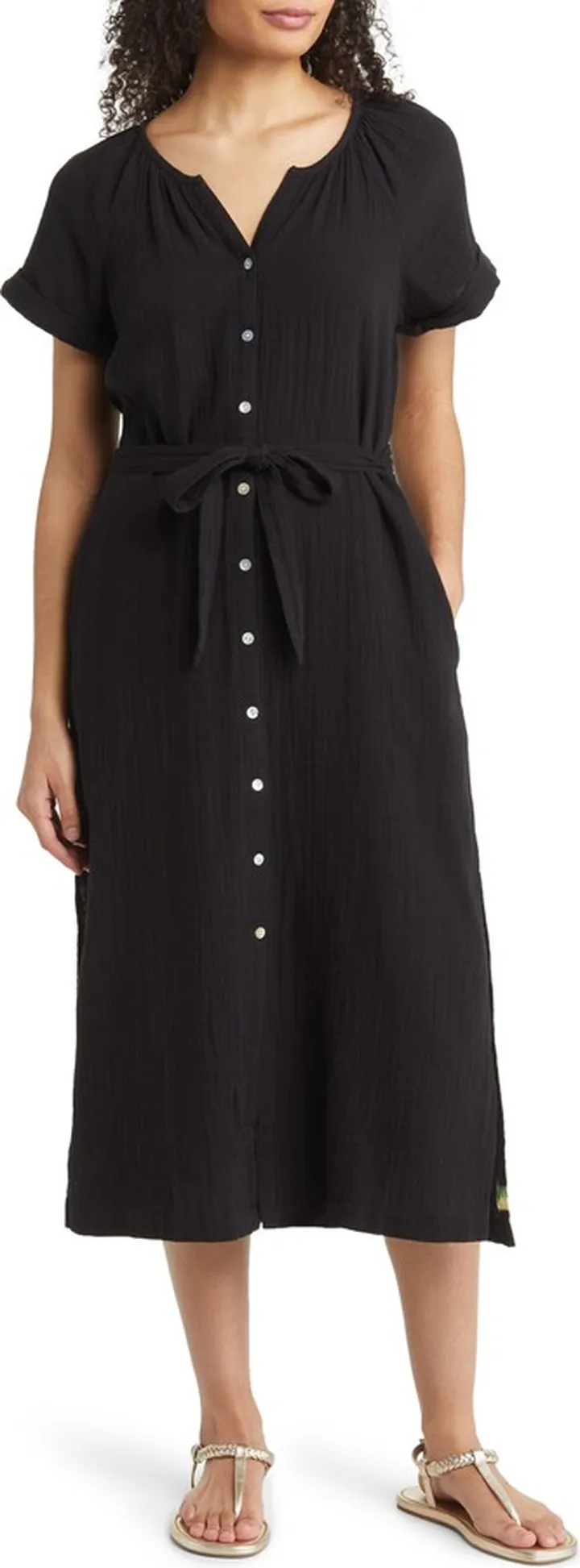 Coral Island Cotton Gauze Midi Shirtdress