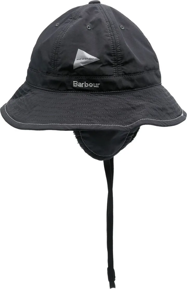X And Wander Black Logo Print Bucket Hat