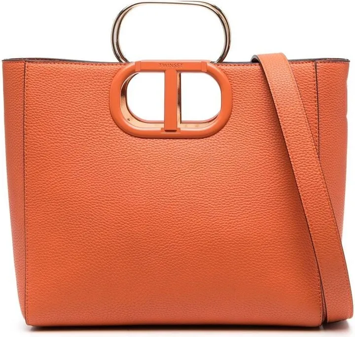 Logo-Plaque Faux-Leather Tote Bag