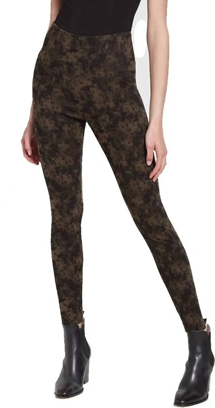 Denim Legging in Olive Tie Dye