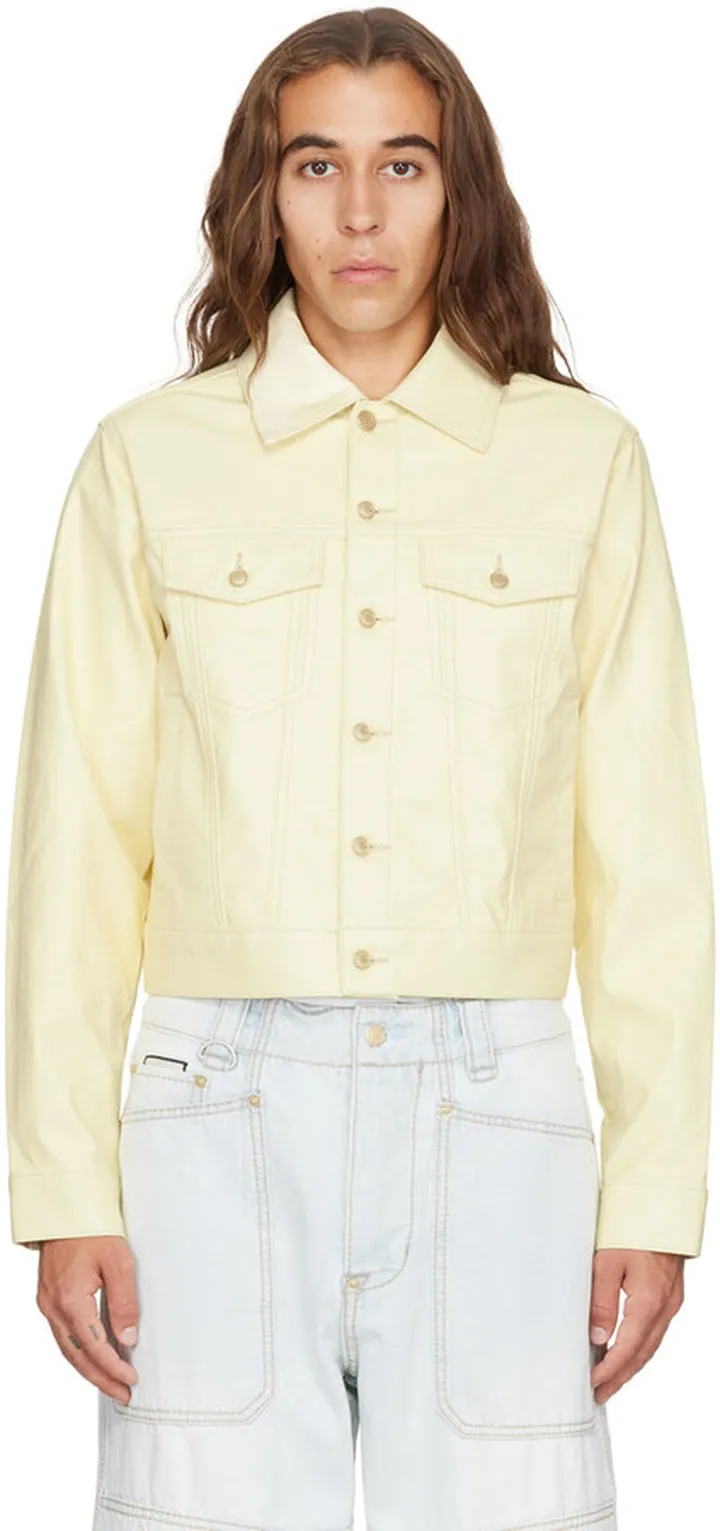 Eytys SSENSE Exclusive Yellow Vegan Leather Jacket