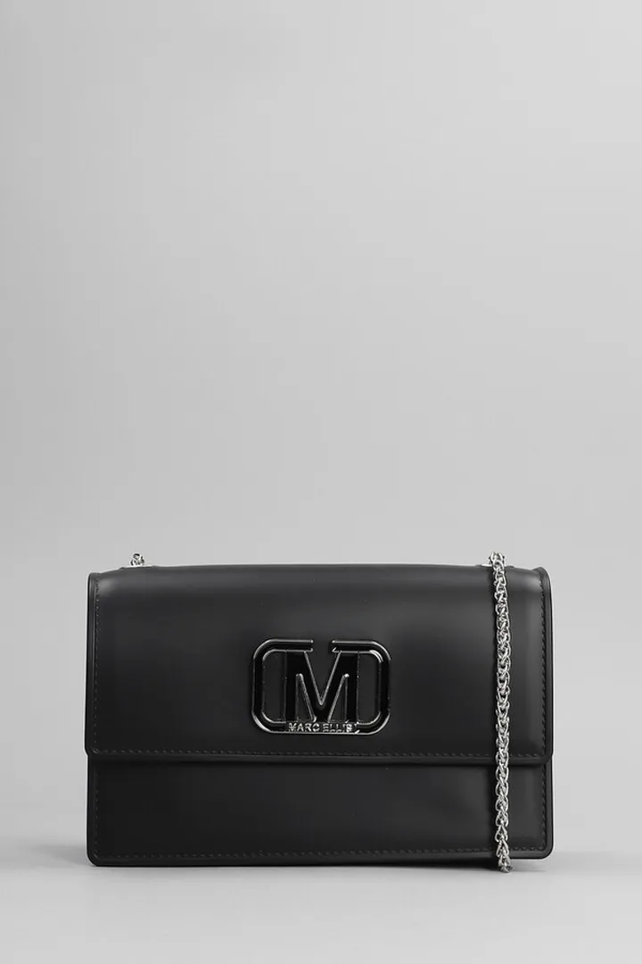 Flat Supermee M Hand Bag In Black Faux Leather