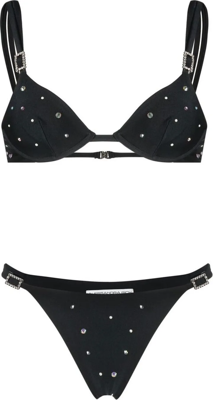 Crystal-Embellished Triangle Bikini