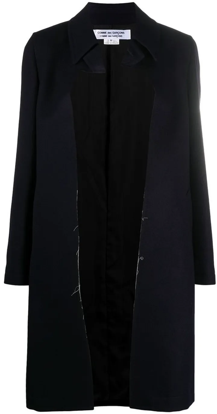 Cut-Out Fitted Wool Coat