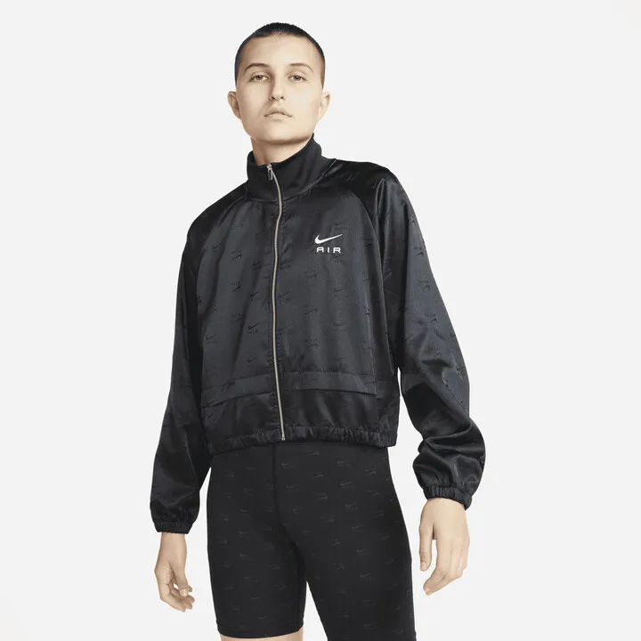 Nike Women's Air Full-Zip Satin Jacket in Black