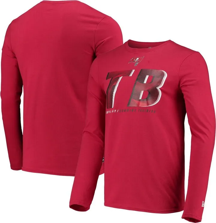 Men's New Era Red Tampa Bay Buccaneers Combine Authentic Static Abbreviation Long Sleeve T-shirt