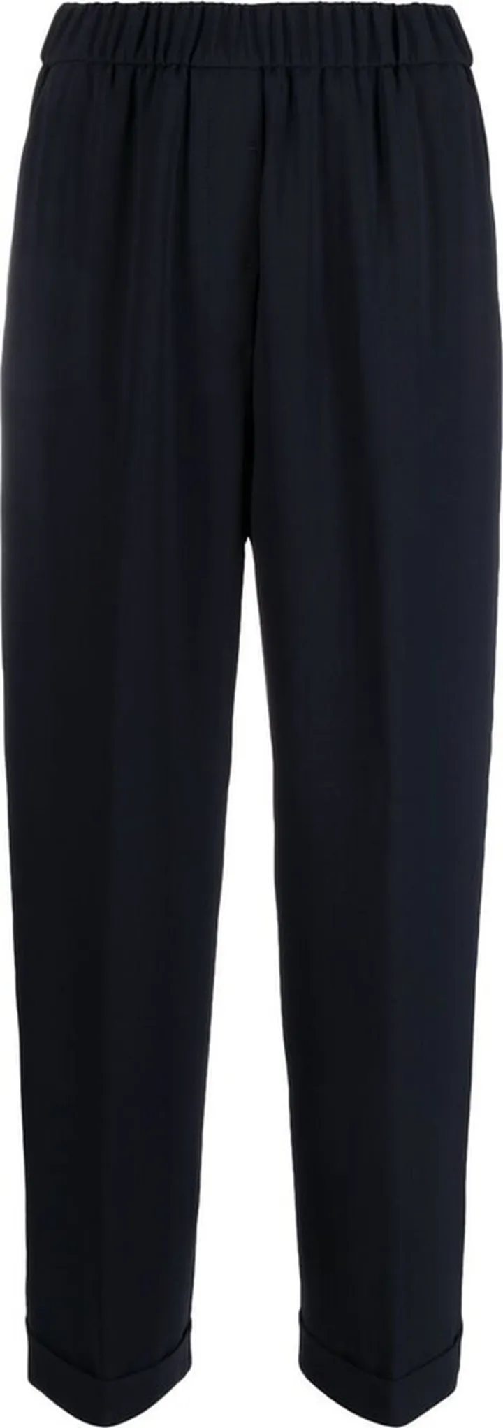 Elasticated Straight-Leg Trousers
