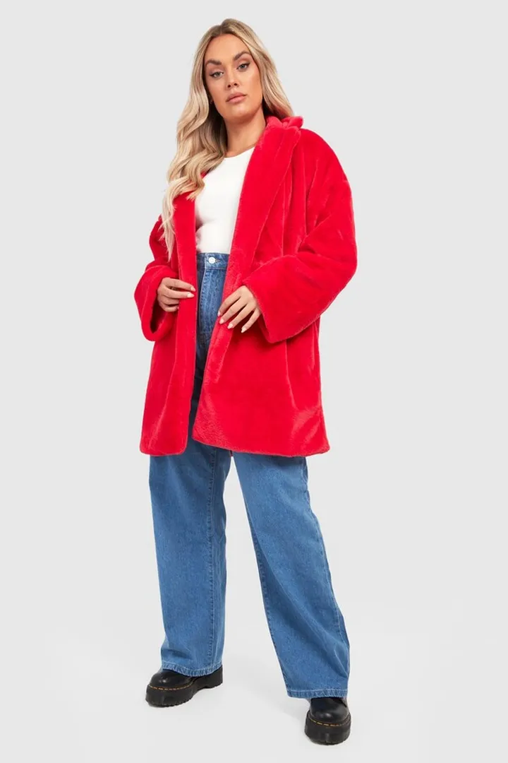 Plus Premium Faux Fur Coat