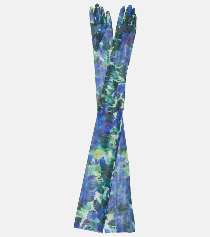 Floral mesh gloves