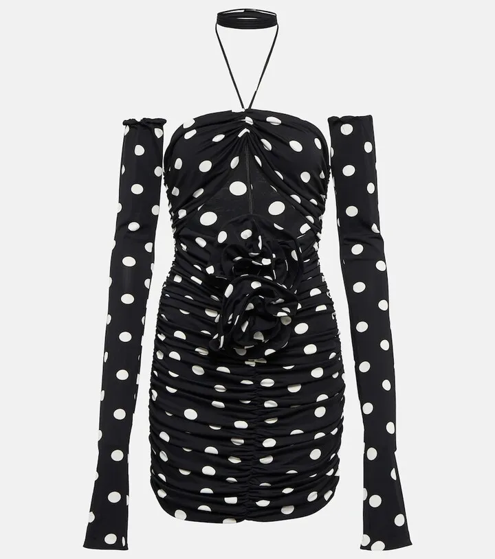Polka-dot cutout minidress