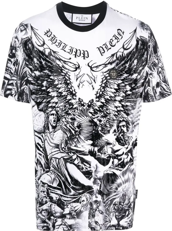 tattoo-print detail T-shirt