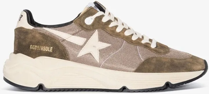 Green Running Sole Low-Top Suede Sneakers