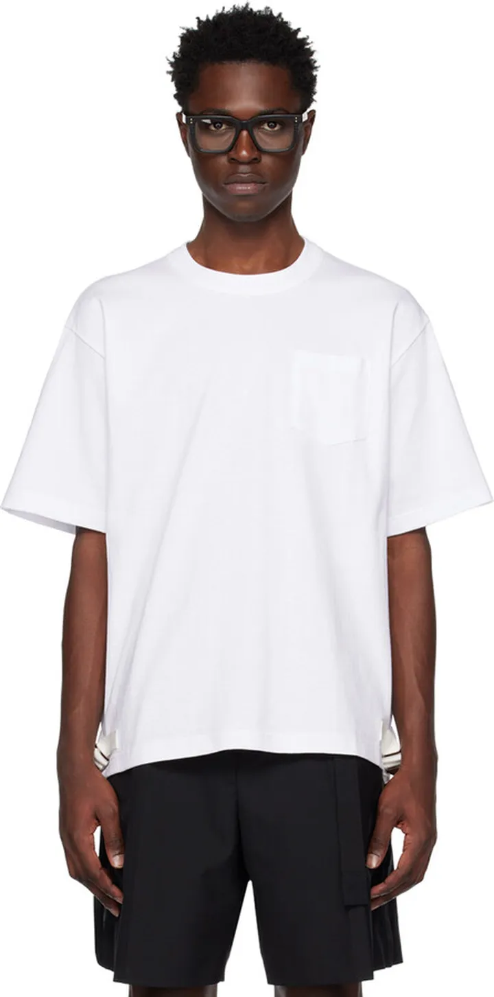 sacai White Cinch Strap T-Shirt