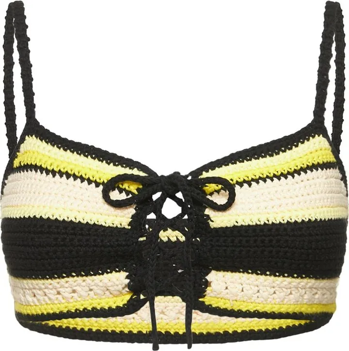 Crochet cotton bandeau bikini top