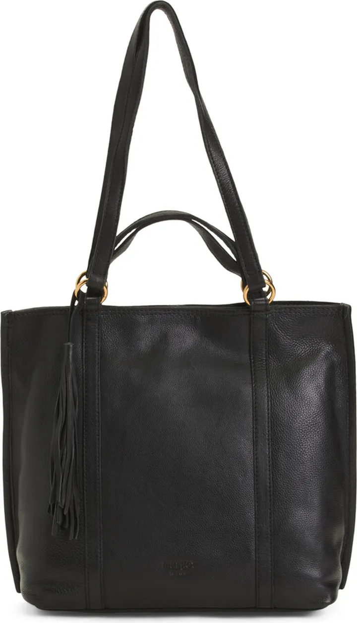 Leather Ariel Double Handle Satchel