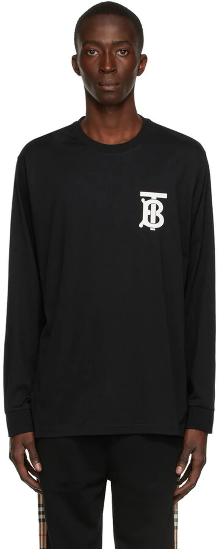 Burberry Black 'TB' Emerson Long Sleeve T-Shirt