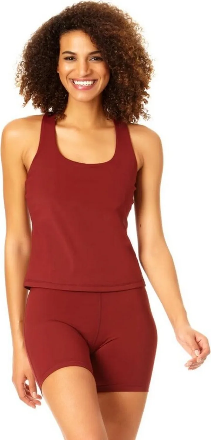 Anne Cole Active - Women's Scoop Neck Tank Top - Raisin - X Large