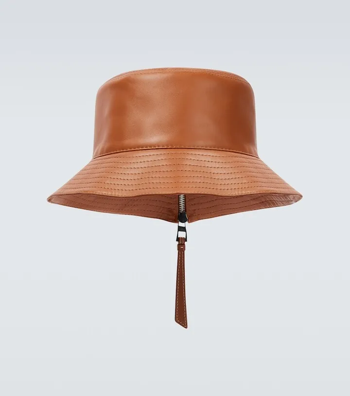 Anagram leather bucket hat