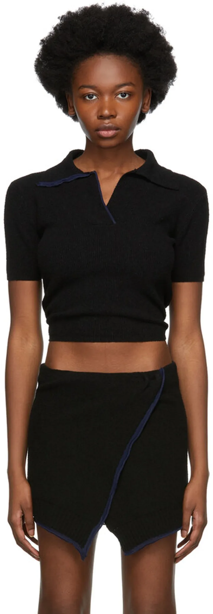 Jacquemus Black 'Le Polo Bagnu' Polo