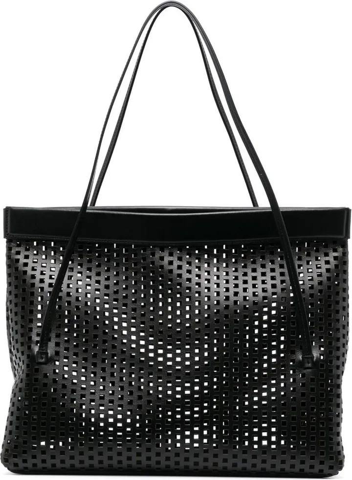 Joanna mesh leather tote bag