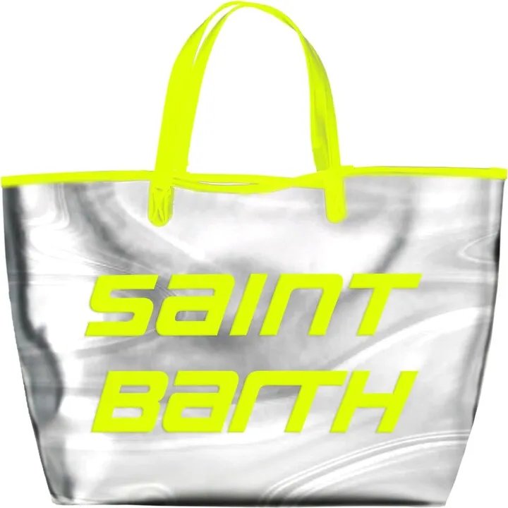 Silver Reflex Bag With Yellow Fluo Details