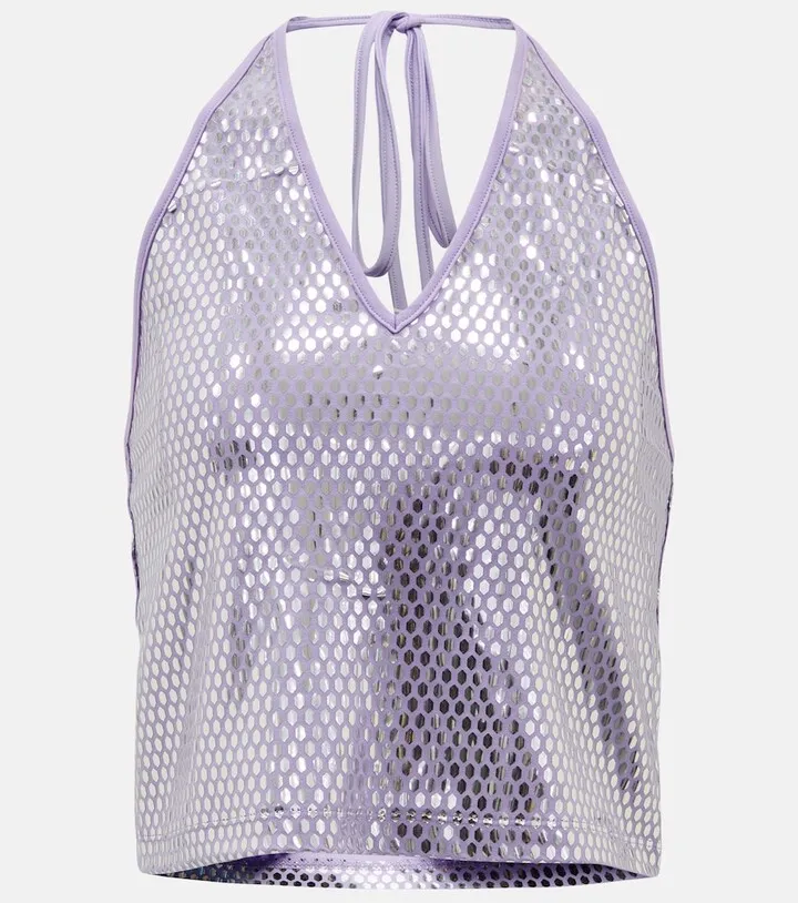Kia sequined halterneck top