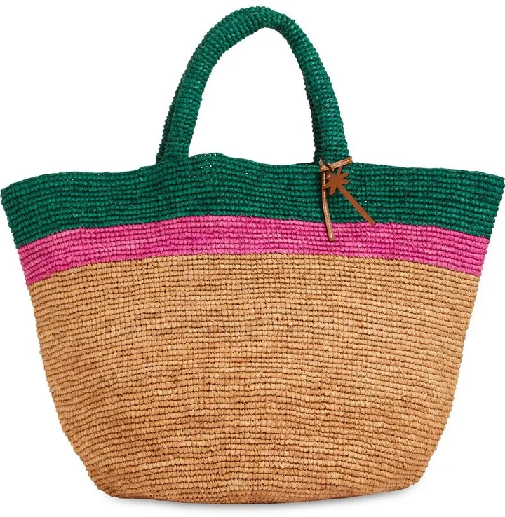 Summer raffia tote bag