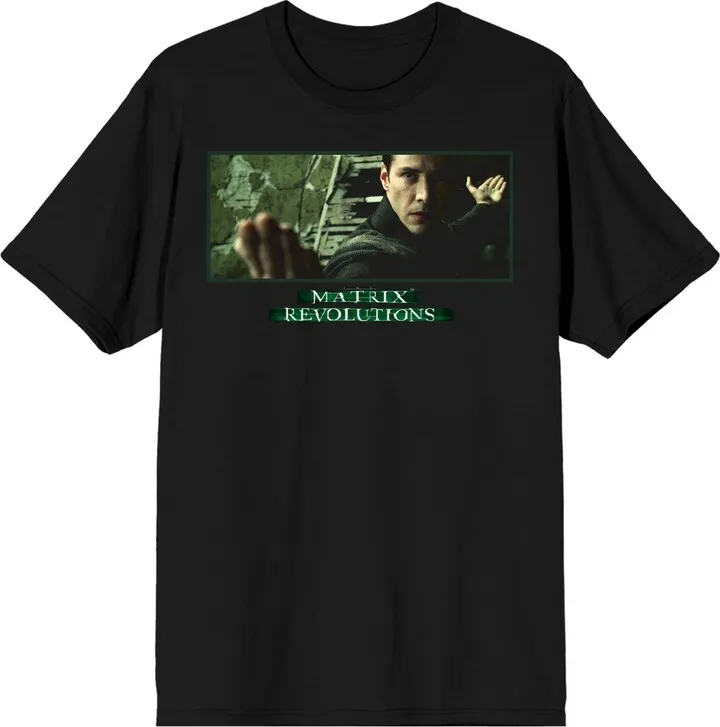 The Matrix Agent Brown Screenshot Men’s Black T-shirt-3XL
