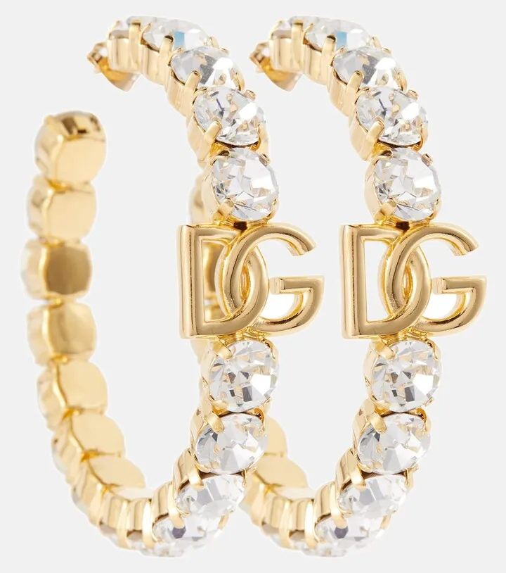 Embellished hoop earrings