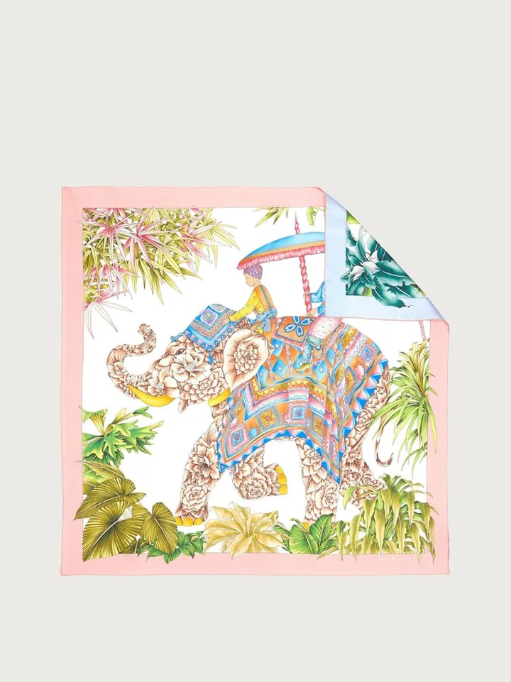 Ferragamo Women India print silk scarf Pink